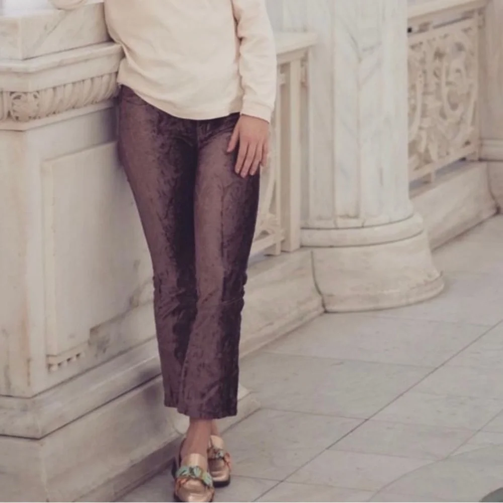 Free People Velvet Crop Flare Pants / Jeans Size 26